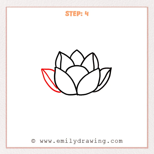how to draw a lotus flower - Step 4